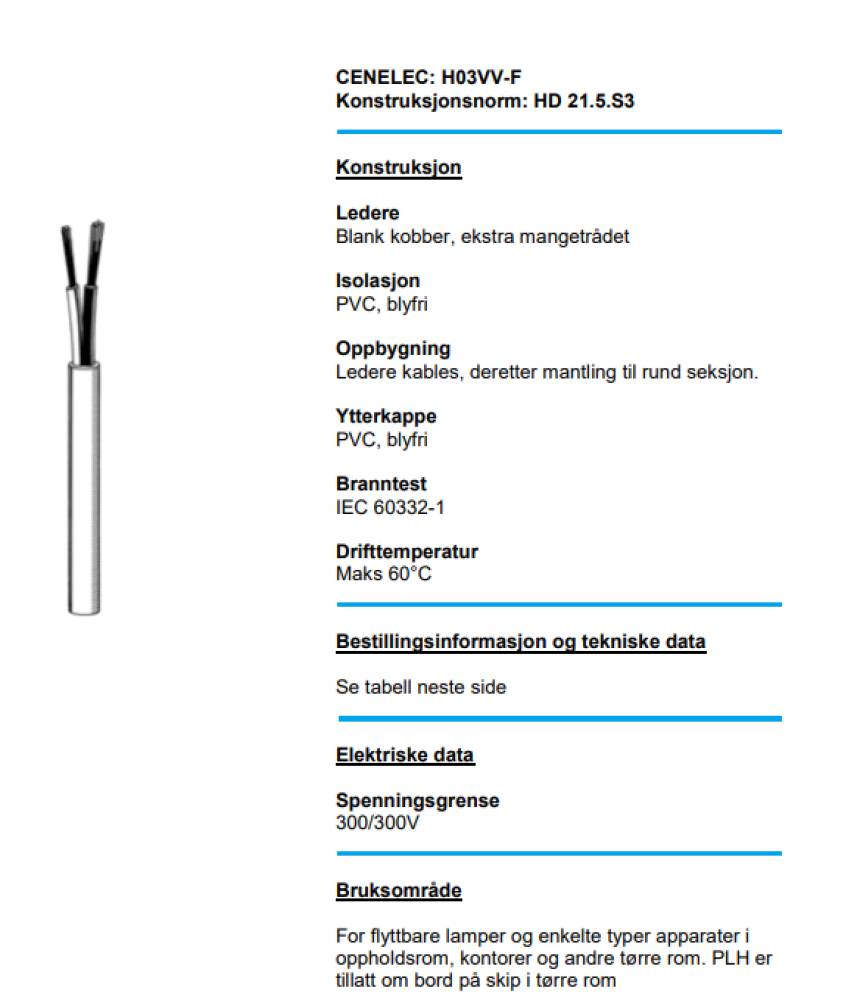 Ericsson PLH Kabel Hvit 100 meter